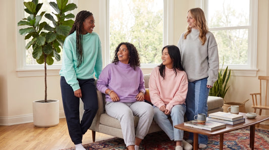 Reversible Mock Neck Sweatshirt - Adult - 60% Cotton - Oversized Fit