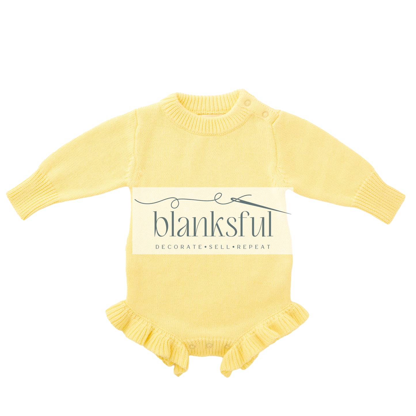 Long Sleeve Ruffle Knit Romper - 100% Cotton