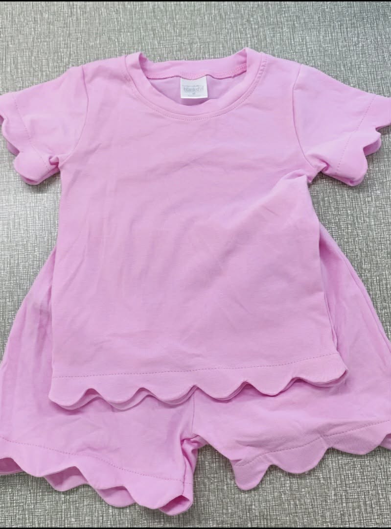 Scalloped Shorts Set - 95% Cotton 5% Spandex READ DESCRIPTION