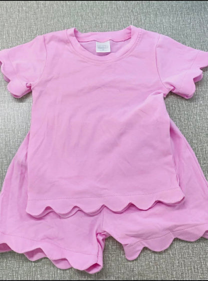 Scalloped Shorts Set - 95% Cotton 5% Spandex READ DESCRIPTION