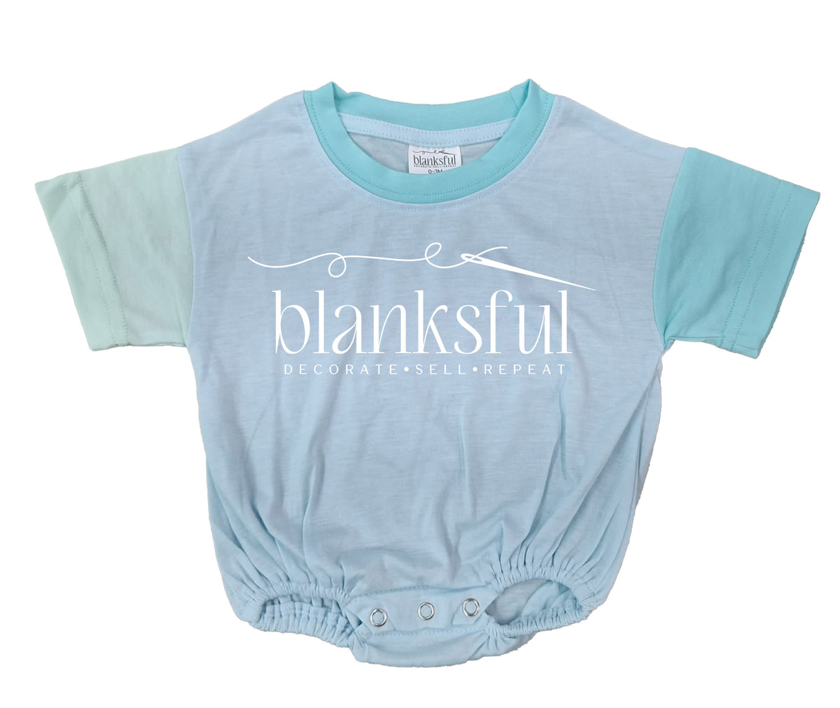 Color Block Short Sleeve Baggy Bubble Rompers | Sublimation, Embroidery & DTF Blanks