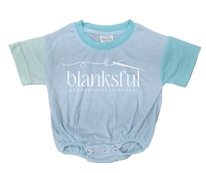 Color Block Short Sleeve Baggy Bubble Rompers | Sublimation, Embroidery & DTF Blanks
