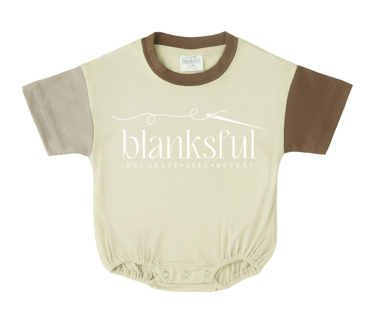 Color Block Short Sleeve Baggy Bubble Rompers | Sublimation, Embroidery & DTF Blanks
