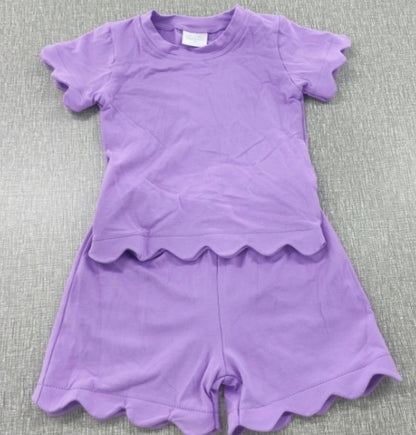 Scalloped Shorts Set - 95% Cotton 5% Spandex READ DESCRIPTION