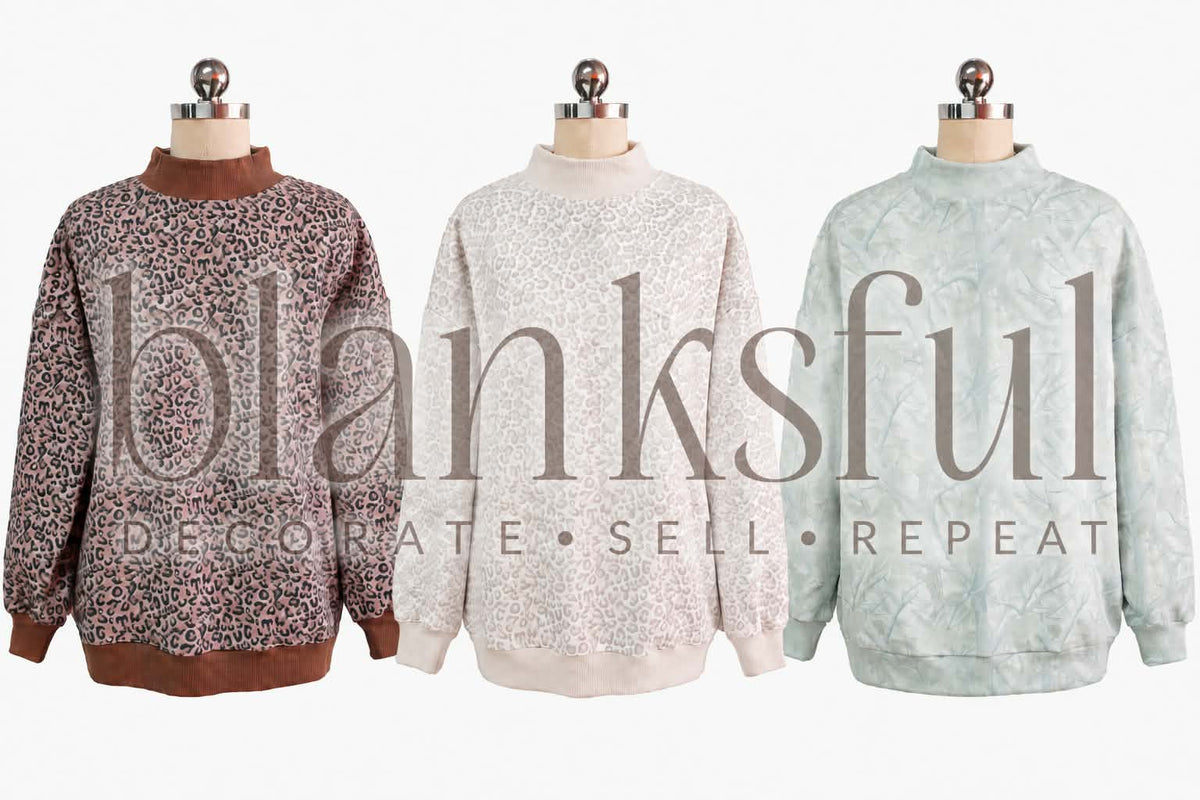 PREORDER - Printed Mock Neck - Oversized Fit - (closes when/if sell out) (should arrive Oct 31 2026)