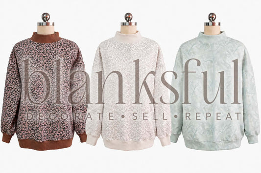 PREORDER - Printed Mock Neck - Oversized Fit - (closes when/if sell out) (should arrive Oct 31 2026)