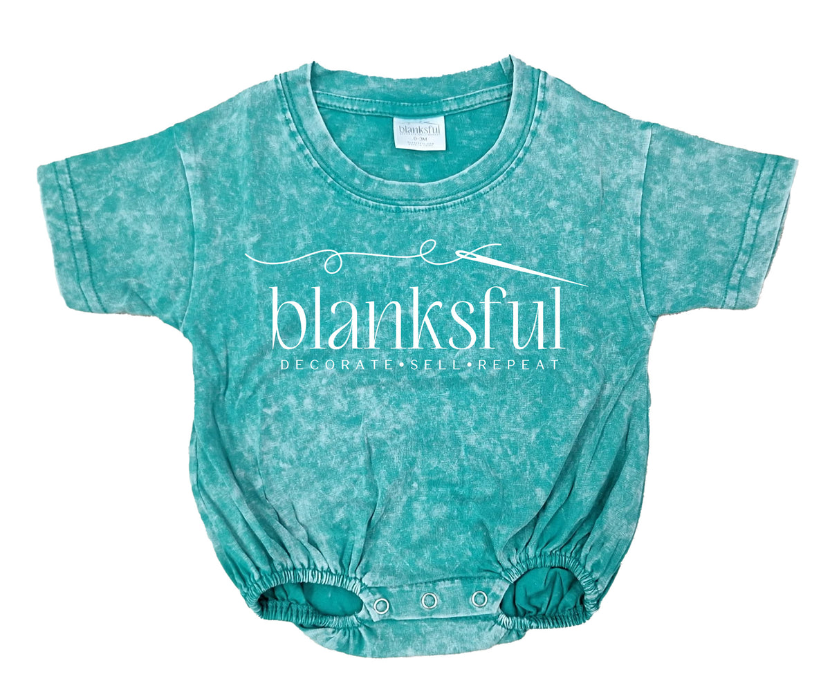Acid Wash Baggy Bubble Romper – Short Sleeve Decoration Blank