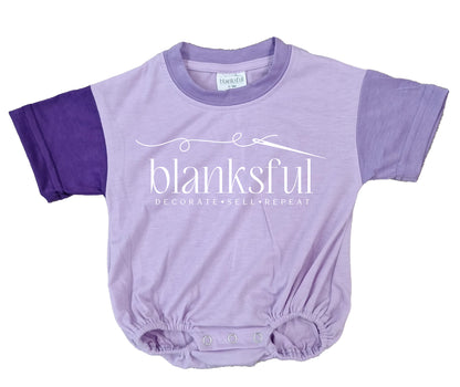 Color Block Short Sleeve Baggy Bubble Rompers | Sublimation, Embroidery & DTF Blanks