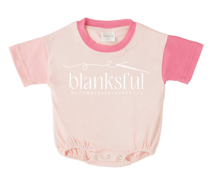 Color Block Short Sleeve Baggy Bubble Rompers | Sublimation, Embroidery & DTF Blanks