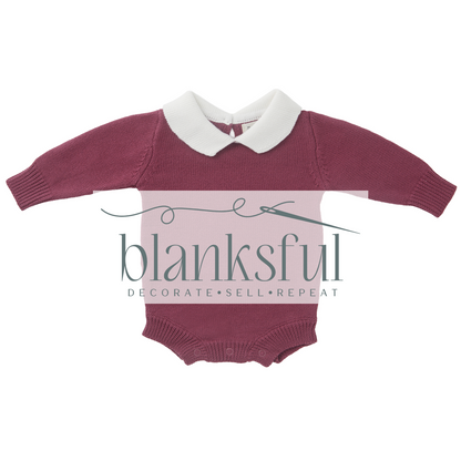 Long Sleeve Knit Romper - Unisex - 100% Cotton