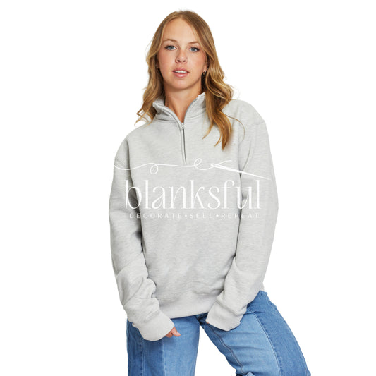 Quarter Zip Sweatshirt - Adult - 60% Cotton
