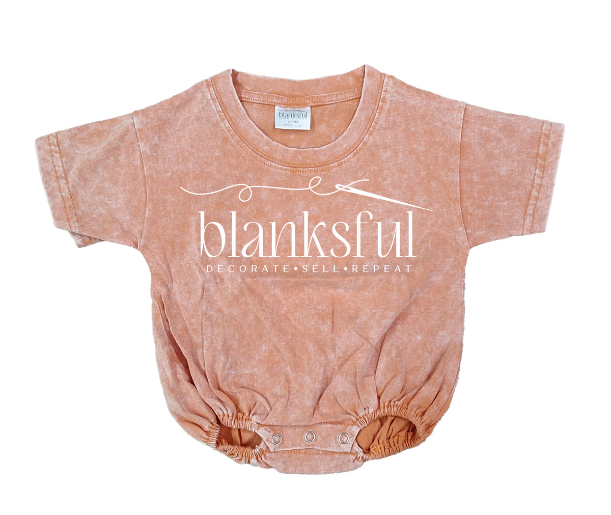 Acid Wash Baggy Bubble Romper – Short Sleeve Decoration Blank