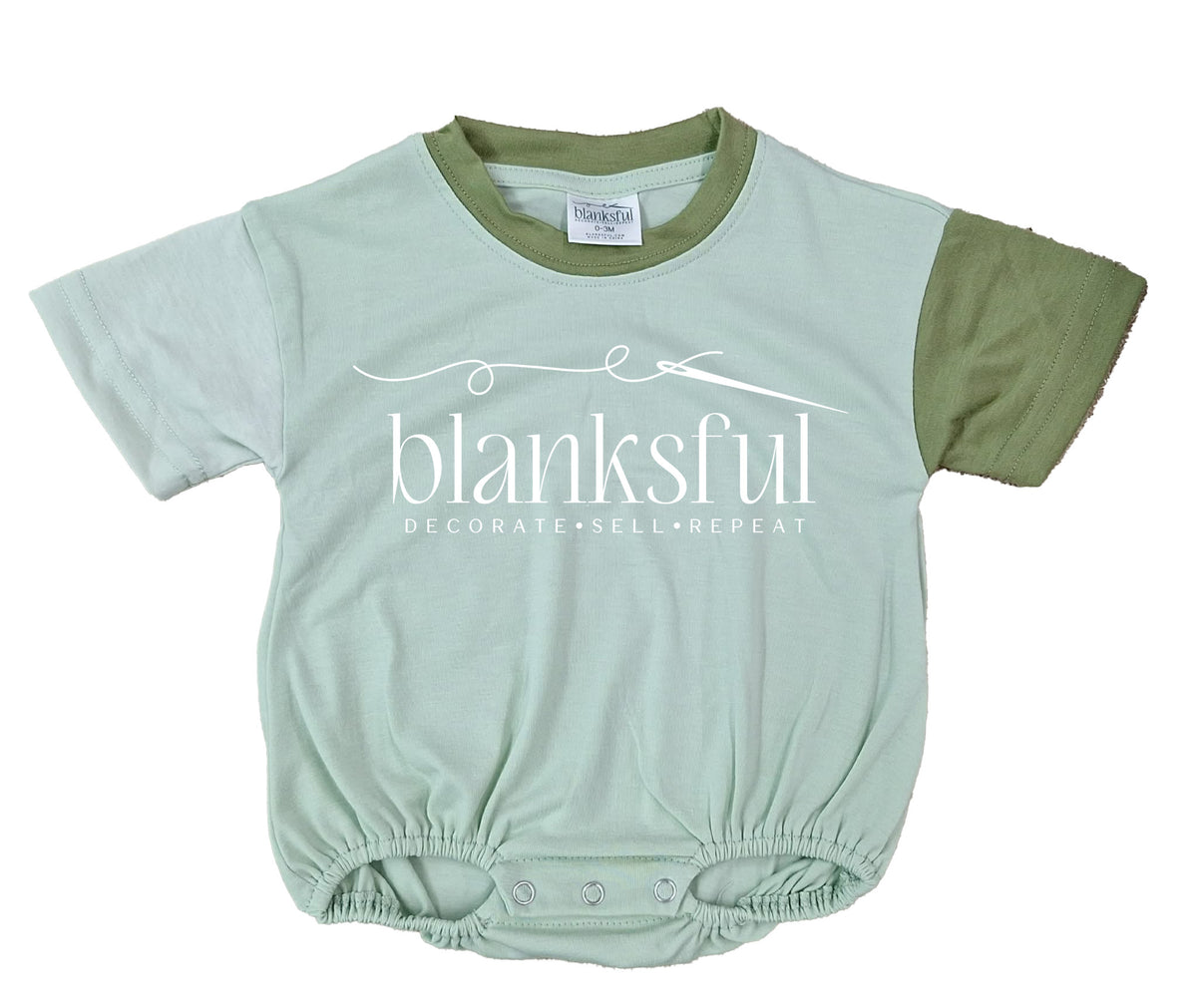 Color Block Short Sleeve Baggy Bubble Rompers | Sublimation, Embroidery & DTF Blanks