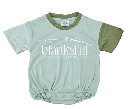 Color Block Short Sleeve Baggy Bubble Rompers | Sublimation, Embroidery & DTF Blanks