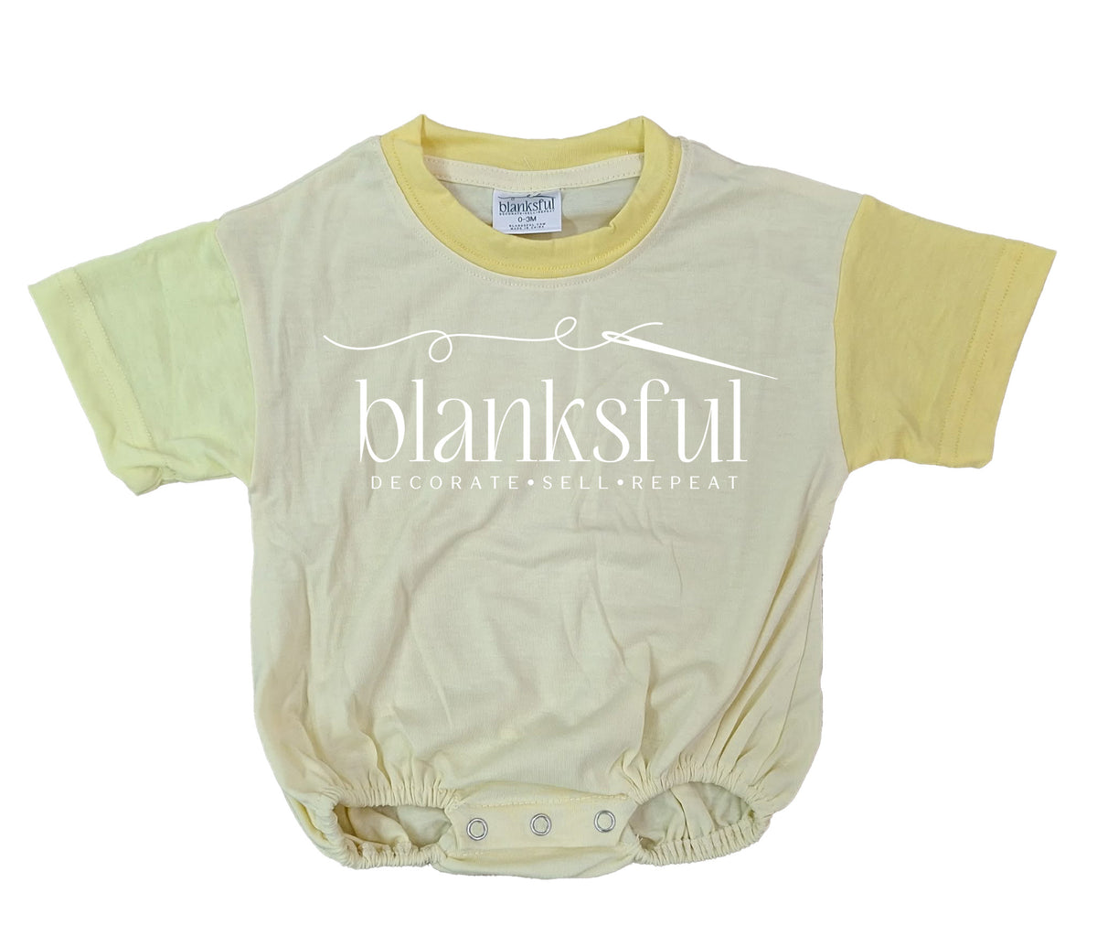 Color Block Short Sleeve Baggy Bubble Rompers | Sublimation, Embroidery & DTF Blanks
