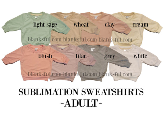 (9 COLORS) 100% Polyester Adult Blank Sublimation Sweater