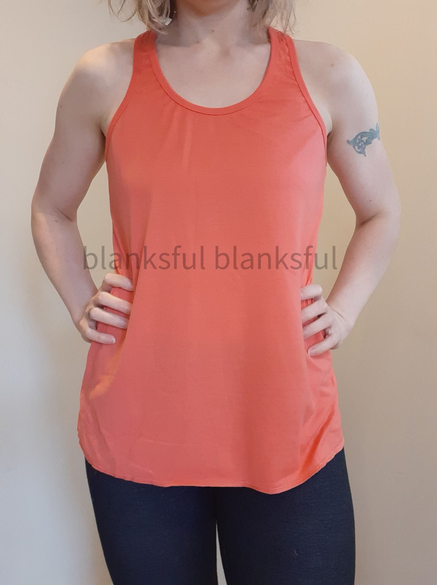 17 COLORS) 100% Polyester Racer Back Tank Top - Size – Blanksful